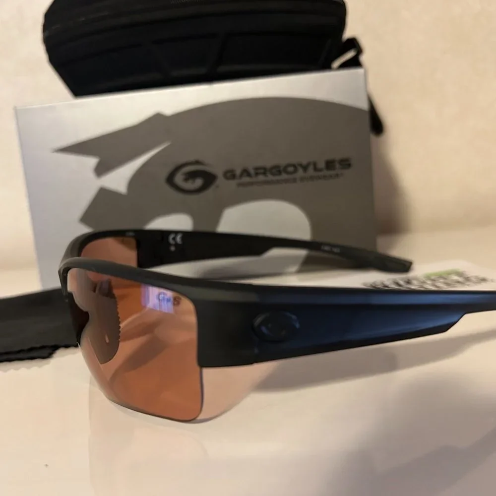NEW GARGOYLES  Black Ballistic-Rated Anti-reflective Wraparound Sunglasses NEW